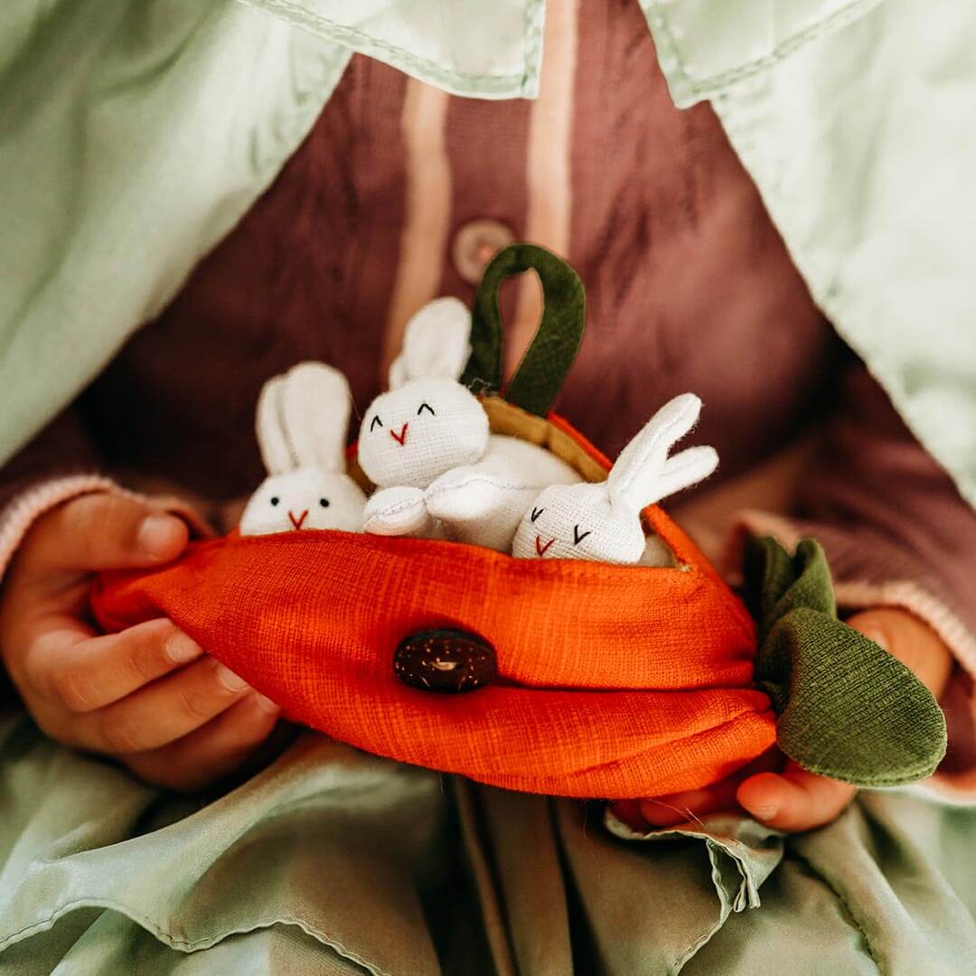 Hide-and-Seek Bunnies in Carrot Pouch - Image 3