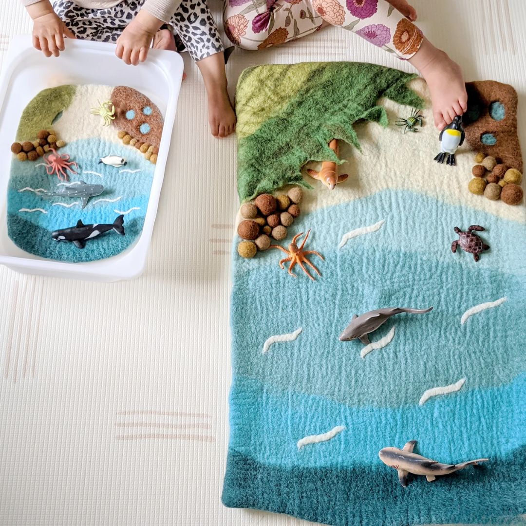 Felted Ocean and Shoreline Play Mat - Image 2