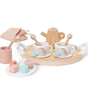 Doll-Sized Wooden Tea Set