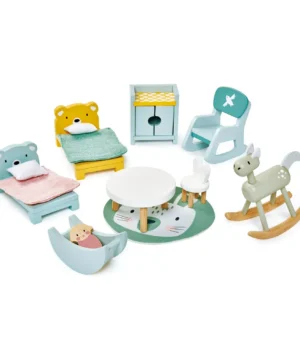 Dovetail Wooden Dollhouse Kids Room Set